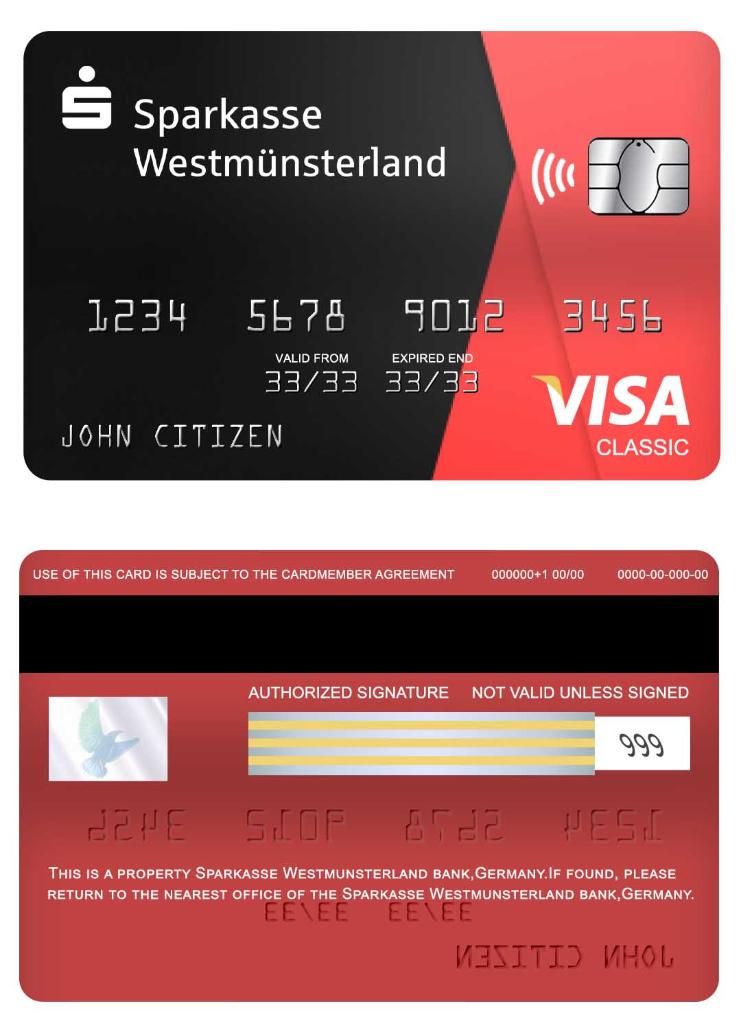 Germany Sparkasse Westmunsterland bank visa classic card